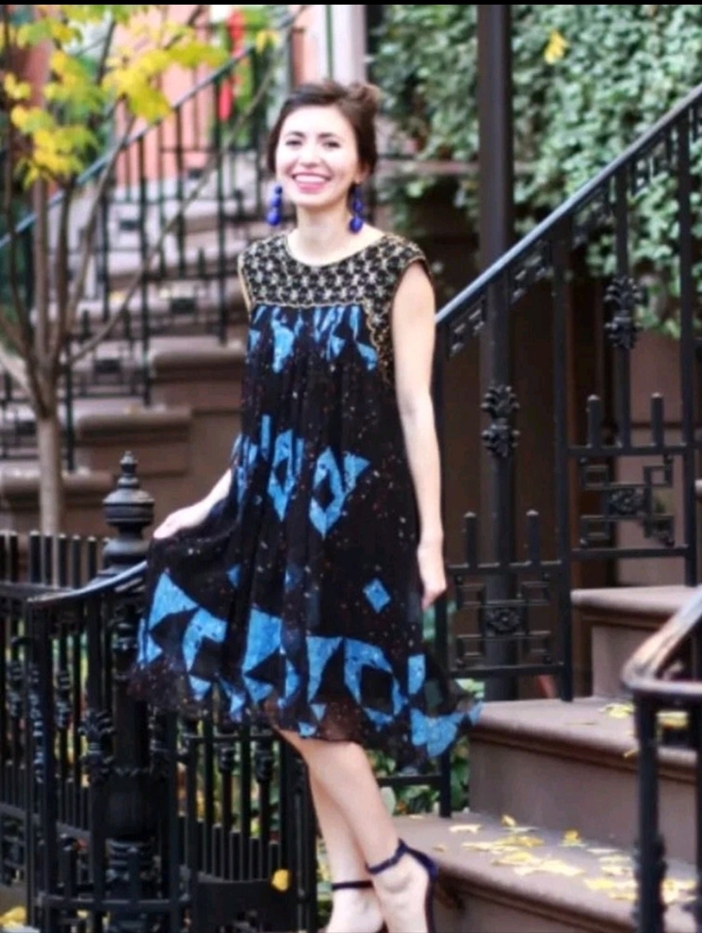 Moulinette Soeurs Lydia Sz 0 Beaded Black Confetti Swing Dress Anthropologie NEW